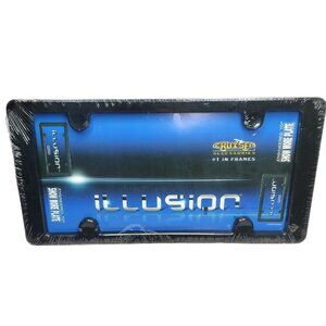 Stylish Illusion Black Plastic License Plate Frame - Enhance Your Car's Look